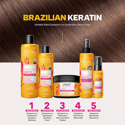 Urban Care Brazilian Keratin Shampoo - Vegan, Sulfate &amp;amp; Paraben Free - Marula Oil &amp;amp; Vitamin E