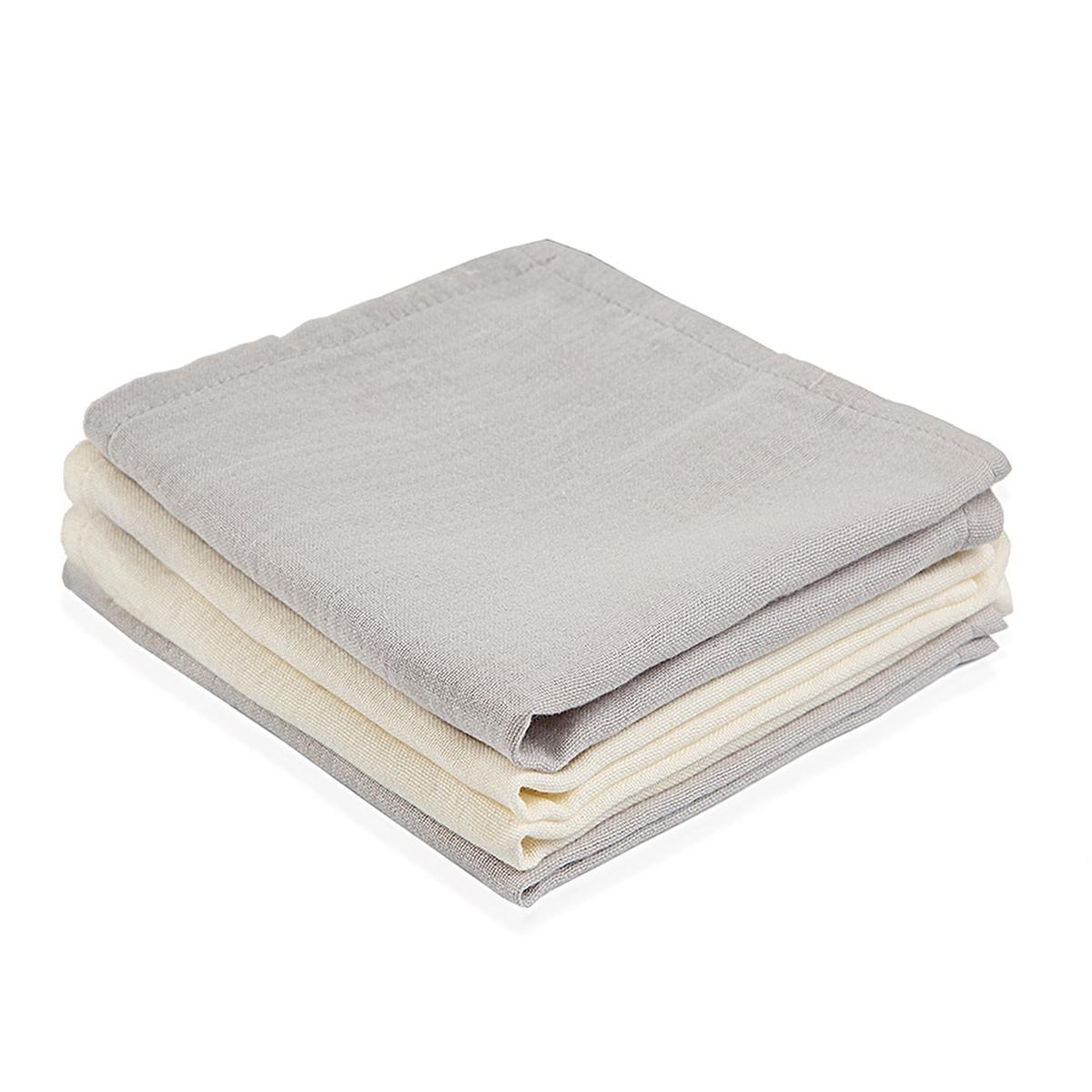 Babyjem Baby Muslin Cloth 4-Pack Grey - Soft Multi-Purpose Cloth for Newborn Care