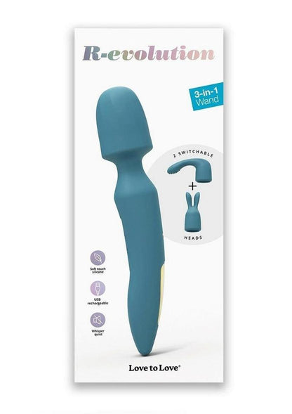 R Evolution Silicone Wand With Attachment Teal