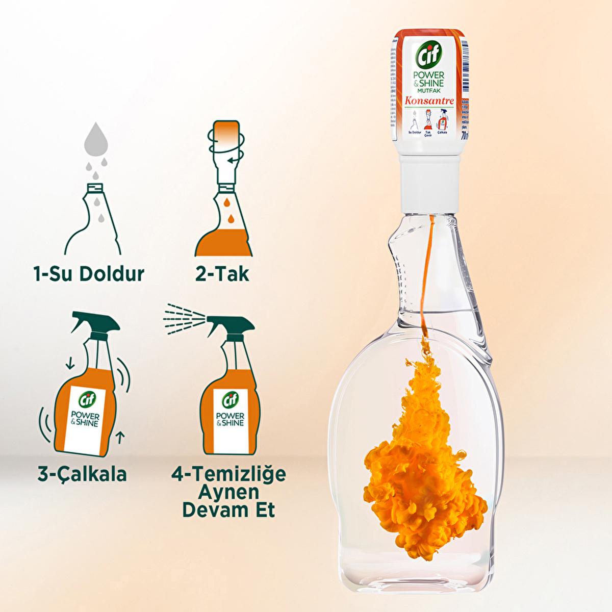Cif Cif Power &amp; Shine Concentrate - Refillable Kitchen Cleaning Solution with Cleanboost Technology
