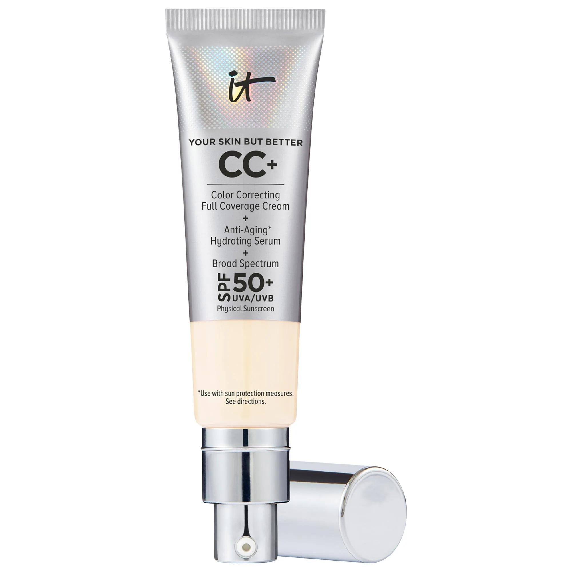 IT Cosmetics CC+ Cream Full Coverage Color Correcting Foundation SPF 50+: Hydrating, Anti-Aging, &amp; Flawless Skin
