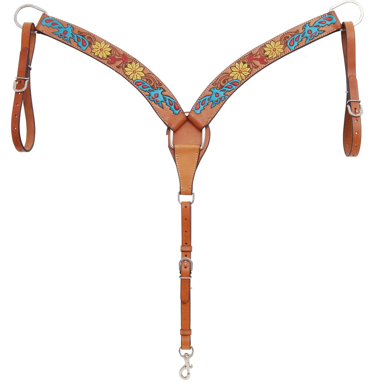 Rafter T Thunderbird Breast Collar, Full, Lt Oil