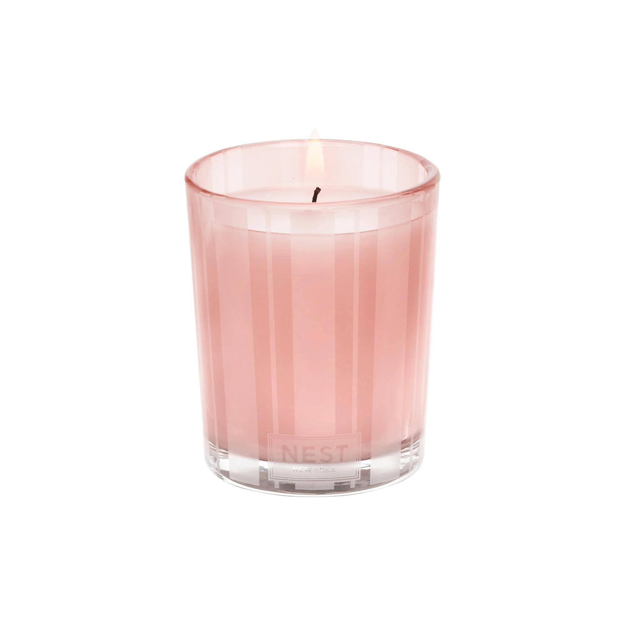 Himalayan Salt &amp; Rosewater Mini Scented Candle: Relaxing Aromatherapy, Long Burn Time (20-28 Hours)