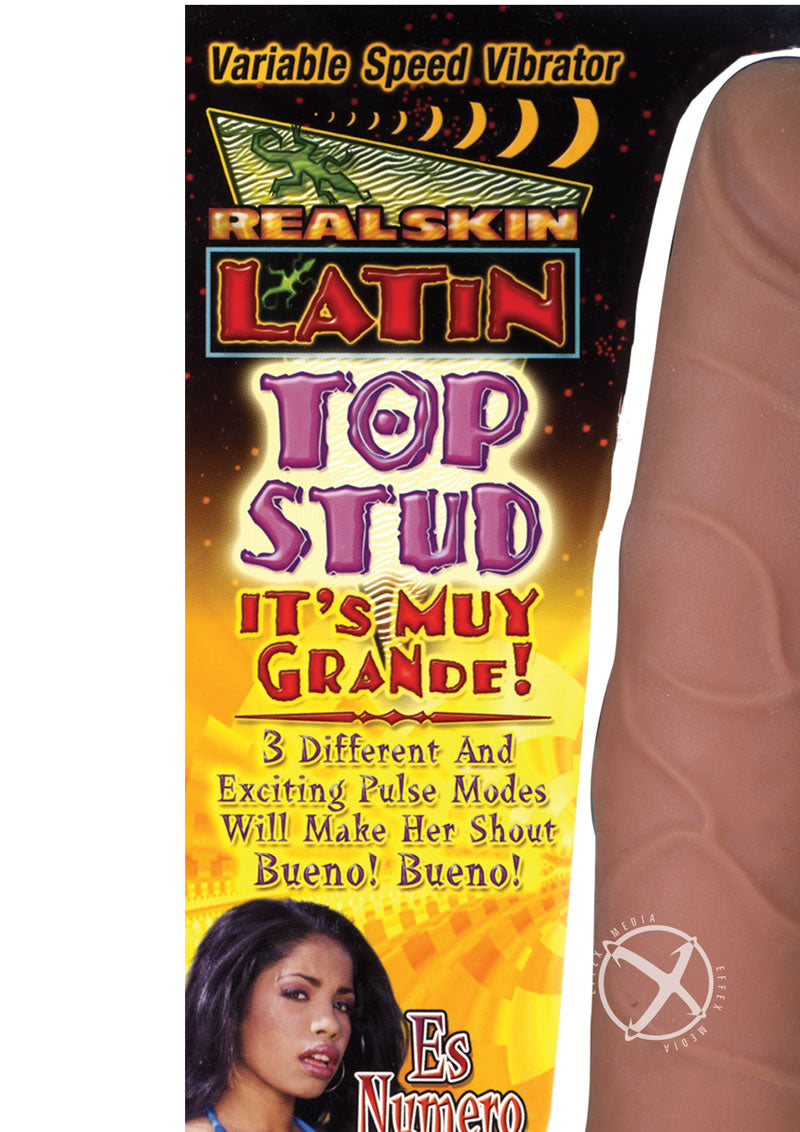 RealSkin Latin Top Stud Variable Speed Caramel Vibrator