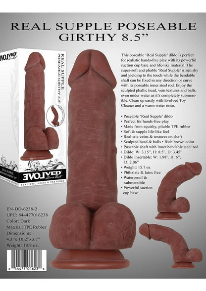 Real Supple Poseable Girthy Dildo