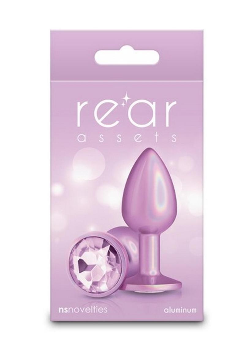 Rear Assets Small Iridescent Pink Aluminum Anal Plug