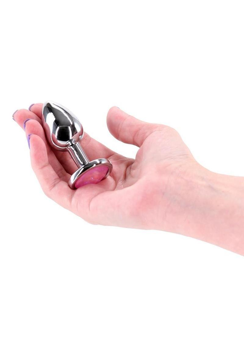Rear Assets Aluminum Anal Plug with Pink Gem