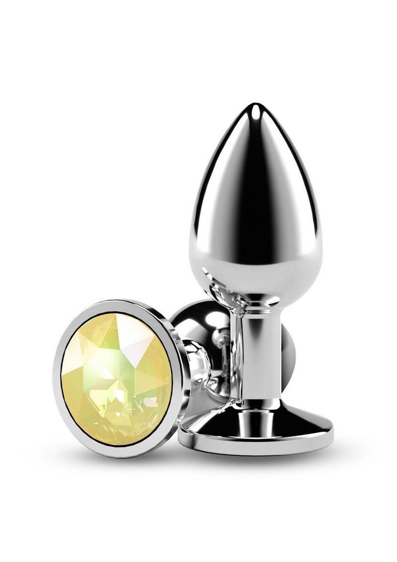 Rear Assets Aluminum Anal Plug with Yellow Gem