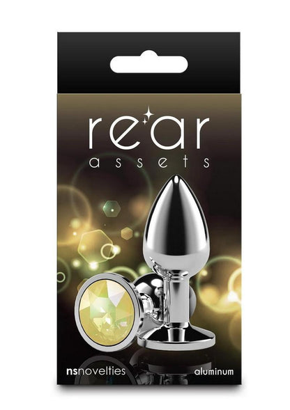 Rear Assets Aluminum Anal Plug with Yellow Gem