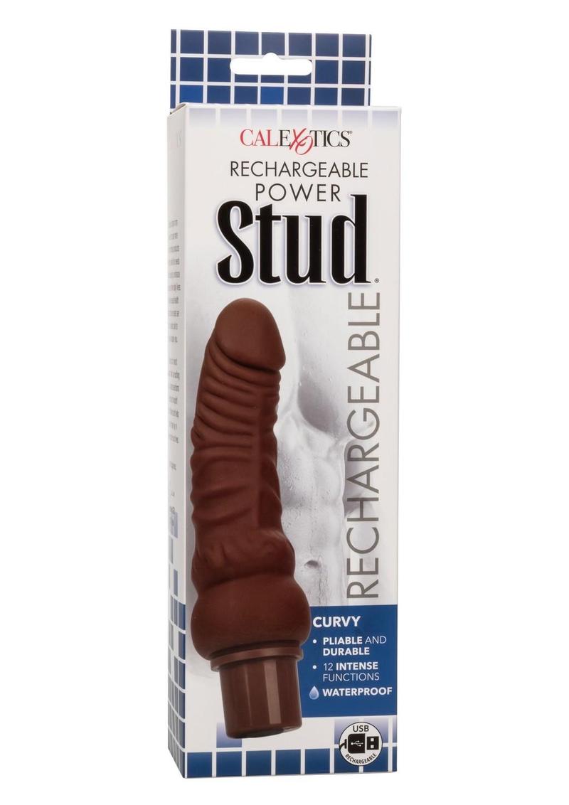 Calexotics Rechargeable Power Stud Curvy Silicone Vibrating Dong