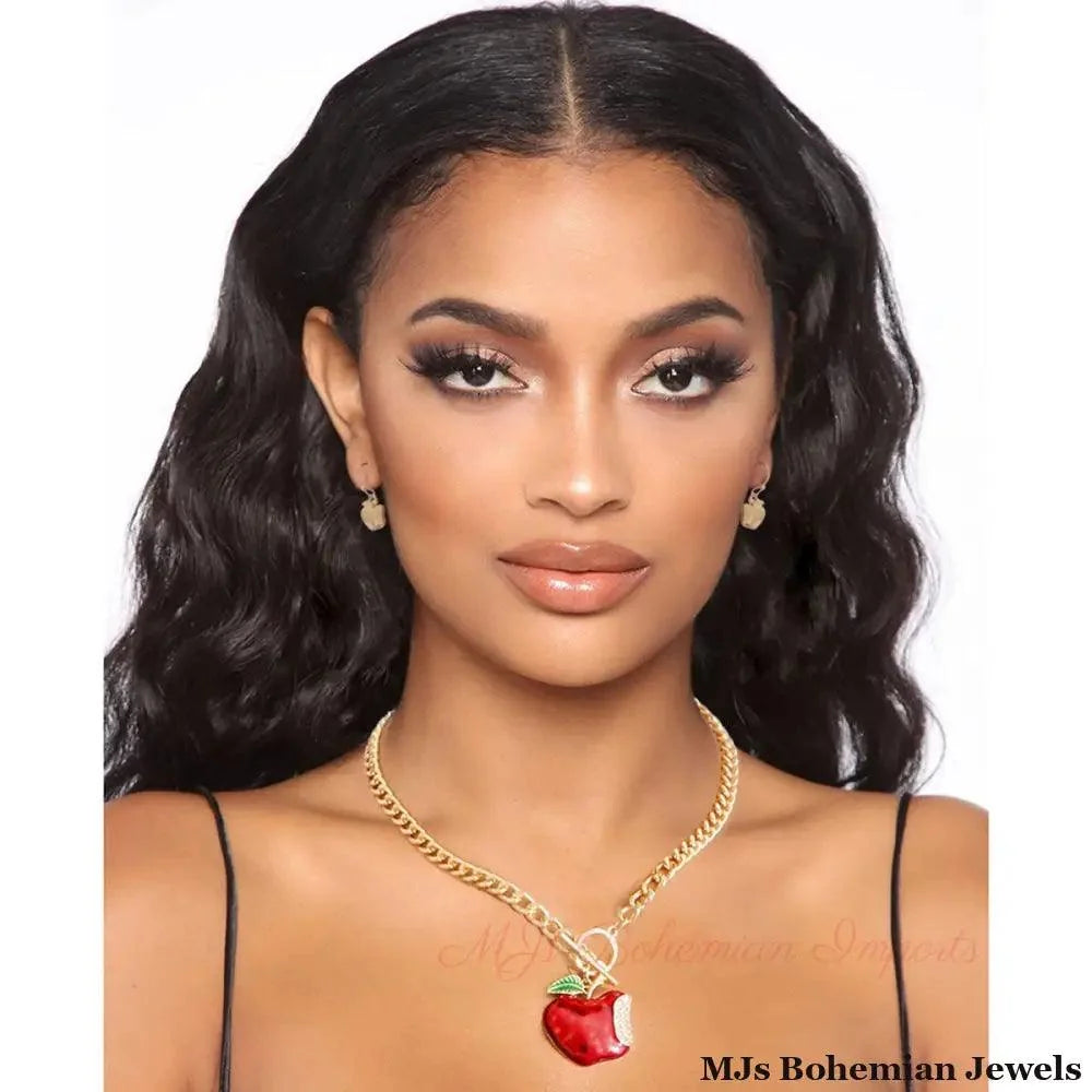 Red Apple Toggle Necklace