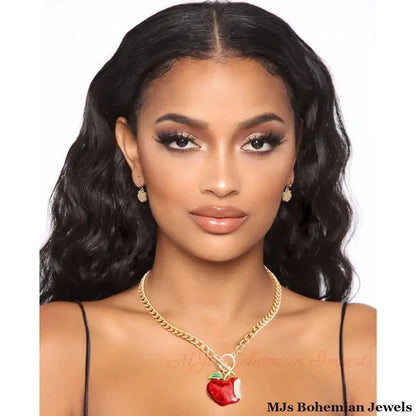 Red Apple Toggle Necklace