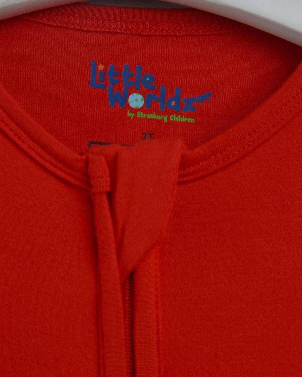 Red Bamboo Zipper Footie