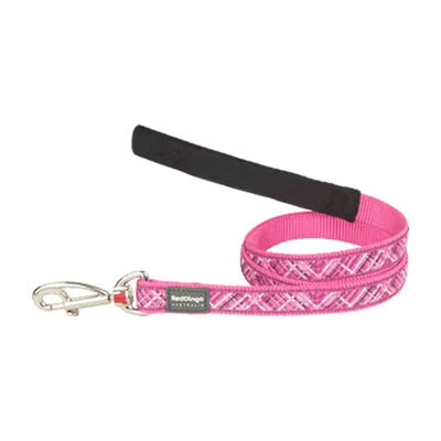 Reddingo Flanno Pattern Pink Dog Lead for Large Breeds 1.2m