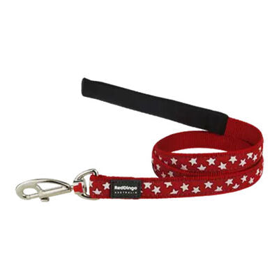 Reddingo Red White Star Dog Leash Durable Nylon Medium 1.2m