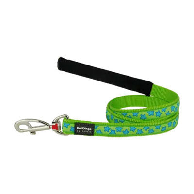 Reddingo Lime &amp; Turquoise Star Dog Leash Small 15mm x 1.2m