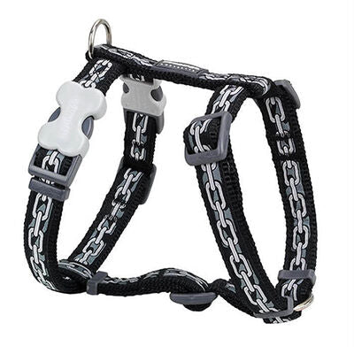 Reddingo Chain Pattern Black Dog Harness Large 25mm