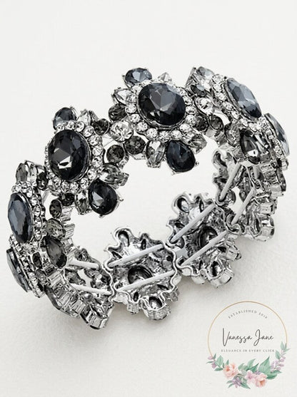 Charter Club Silver-Tone Crystal Stretch Bracelet
