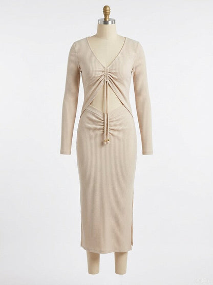 Nicholas Luisa Ruched Cutout MIDI Dress, Size Large