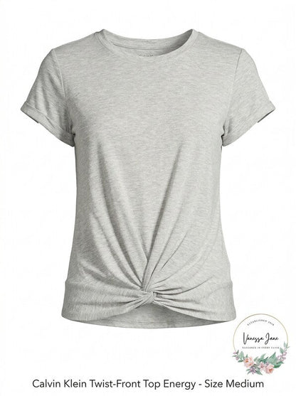 Calvin Klein Twist-Front Top Energy ,Size Medium