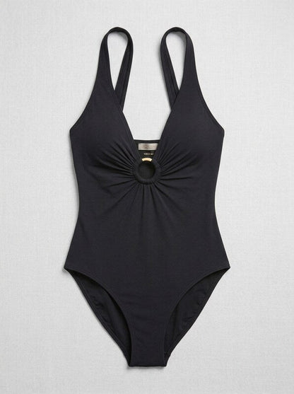 Bleu by Rod Womens Plunge Halter One-Piece Swimsuit