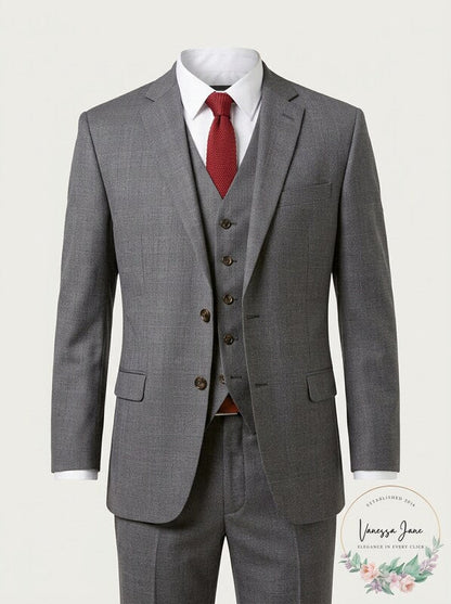 Lauren Ralph Lauren Men Wool Lined Two-Button Blazer, Grey Size 60 Long