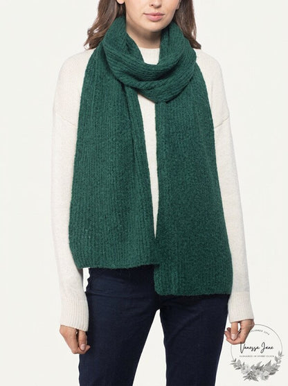Style &amp; Co. Womens Ribbed Metallic Scarf Green O/S