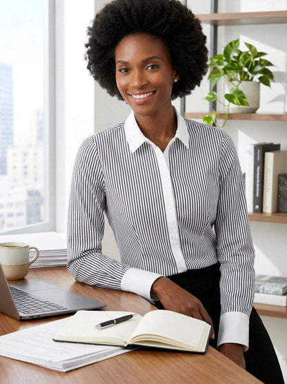 Charter Club Striped Contrast-Trim Shirt, Size 6