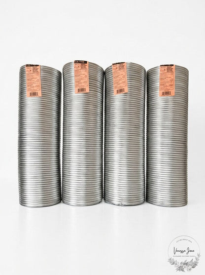 Lot of 4 Deflecto Semi-Rigid Aluminum Duct 6in x 8ft A068/4-A