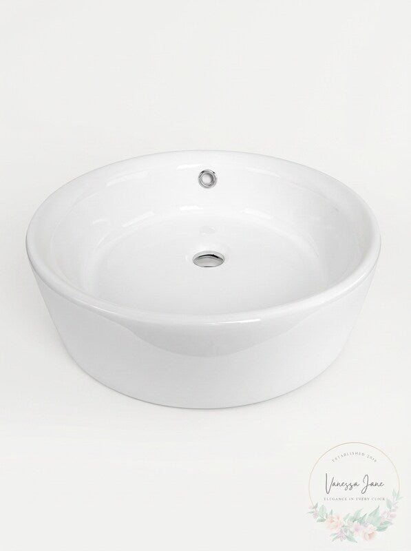 Eago EAGO 15.75-in White Round Counter Top Vessel Sink BA129