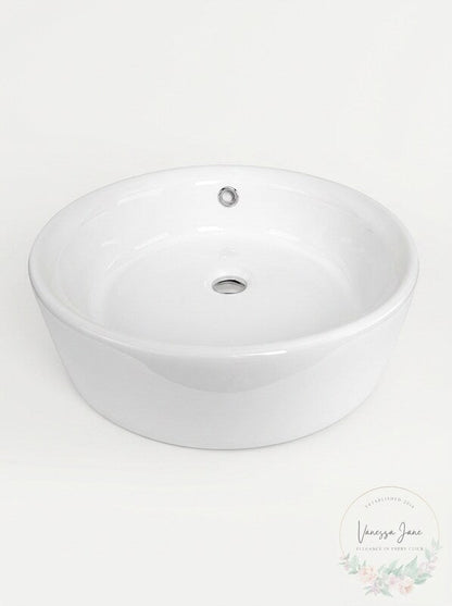 Eago EAGO 15.75-in White Round Counter Top Vessel Sink BA129