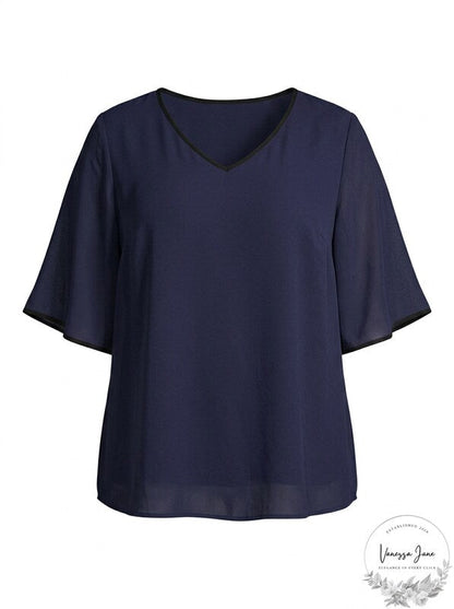 Joseph a Womens Plus V-Neck Tie Back Blouse, Size 1X