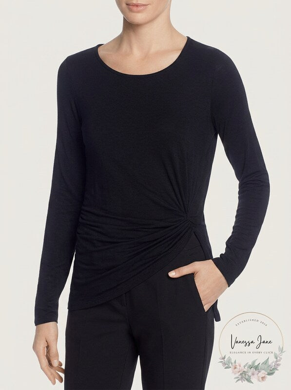 T Tahari Womens Twist Long Sleeves Blouse-Size Small