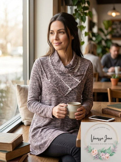 Style &amp; Co Petite Cowl-Neck Top, Size PXL