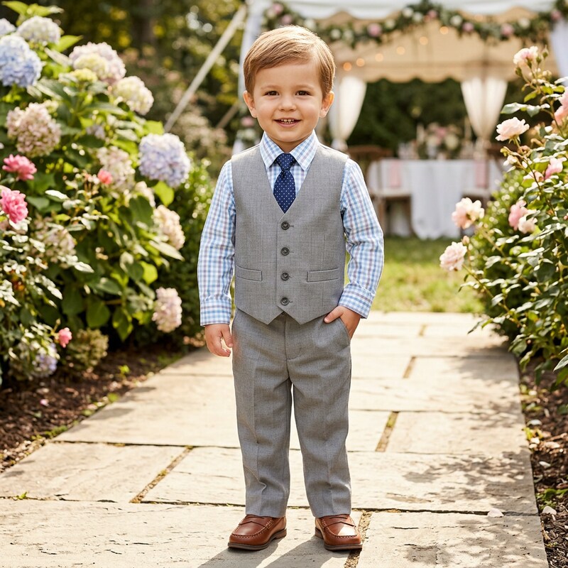 Nautica 3-PC. Sharkskin Vest, Shirt and Tie Set, Little Boys, Size 2T