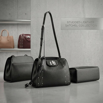 Calvin Klein Clementine Mercury Leather and Celestial Stud Embellished Crossbody