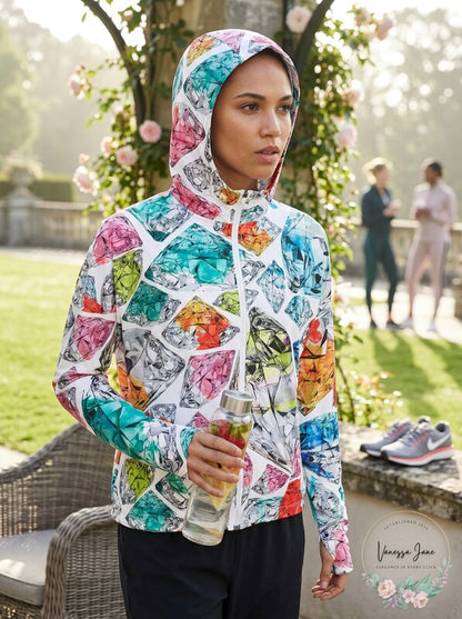 Nike Womens Dry Printed Hooded Training Jacket, Size Medium