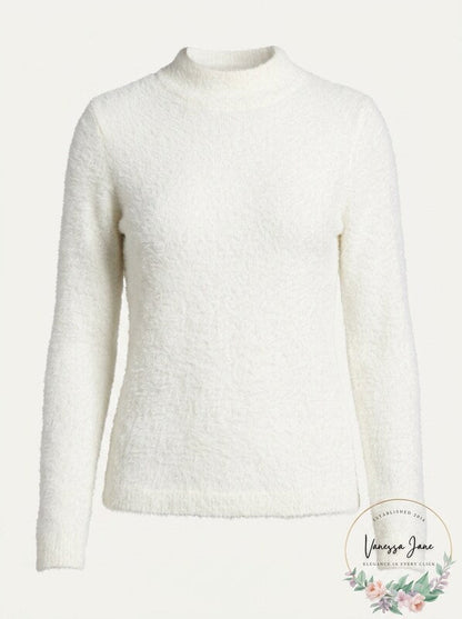 Alfani Mock-Neck Boucle Sweater, Size Large