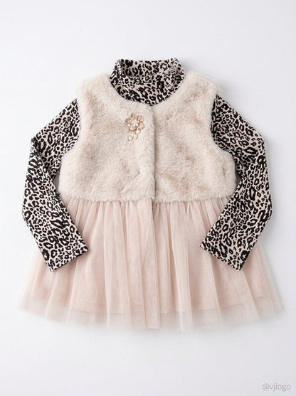 First Impressions Baby Girls 2-Pc. Faux-Fur Vest, Tulle-Hem Tunic, Size 24M