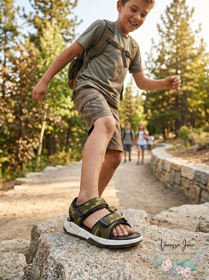 Steve Madden Camo Double Strap Active Big Boys BHomer Sandals