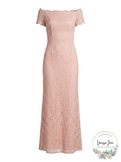Adrianna Papell Off-the-Shoulder Lace Gown, Size 2