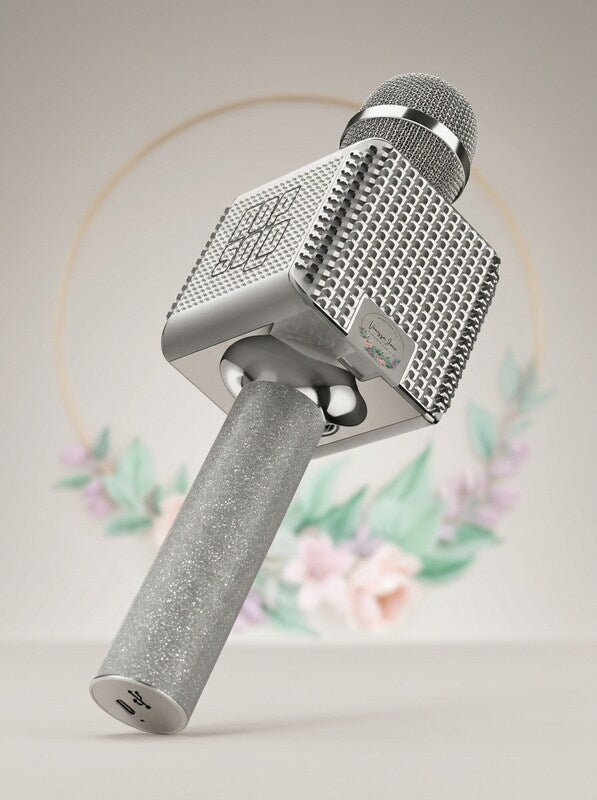 Tzumi PopSolo Bling - Rechargeable Bluetooth Karaoke Microphone and Voice Mixer