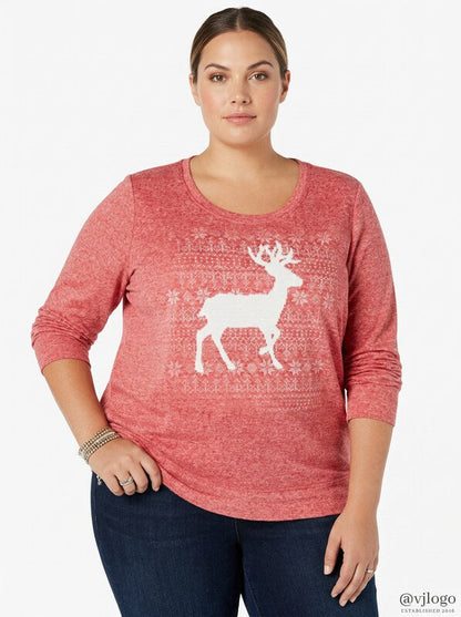 Style &amp; Co Plus Size Reindeer Sweatshirt, Size 3X