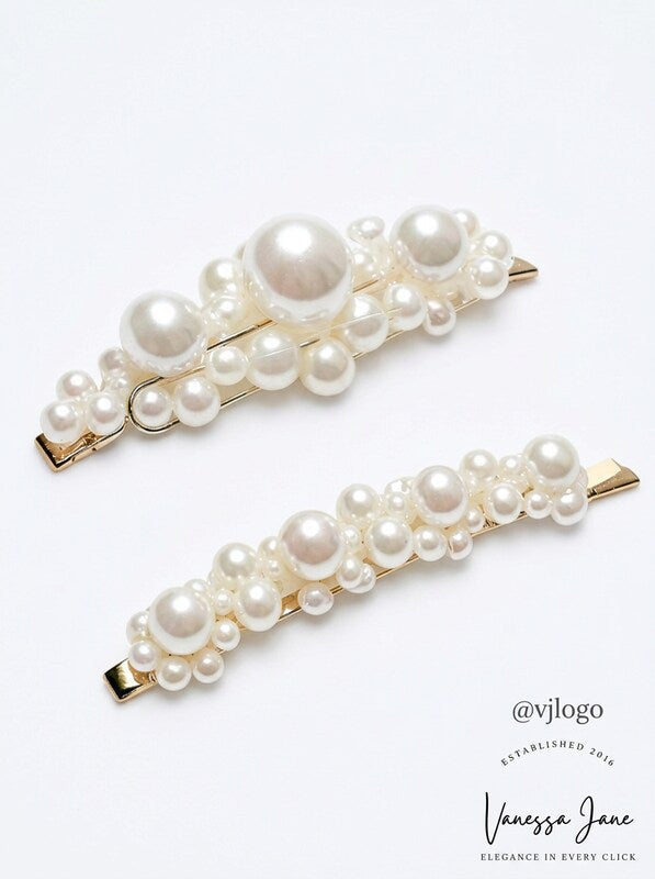 Inc Gold-Tone 2-Pc. Set Imitation Pearl Flower Bobby Pins