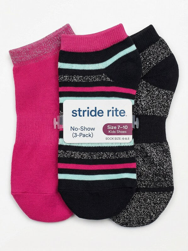 Stride Rite No-Show (3-Pack) Assorted, Size Shoe, Size 7-10 Kids Shoes