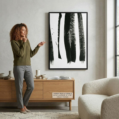 ArtWall Black on White 3 by Iris Lehnhardt Canvas Wall Art, 16.0 x 24