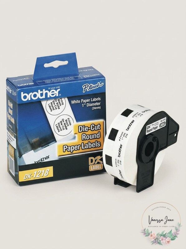 Brother Die-Cut Round Paper Labels 1 Did 1000/Roll White DK1218