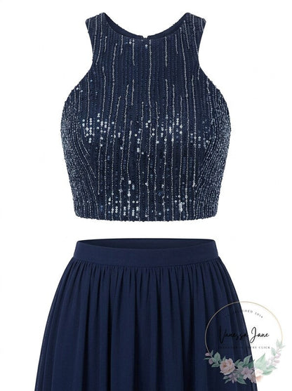 B. Darlin Juniors Sequined Crop Top, Navy, 9/10