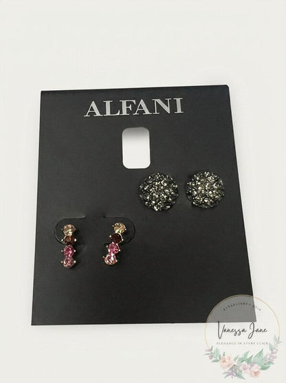 Alfani 2-PC. Set Stud and Drop Earrings: Silver-Tone