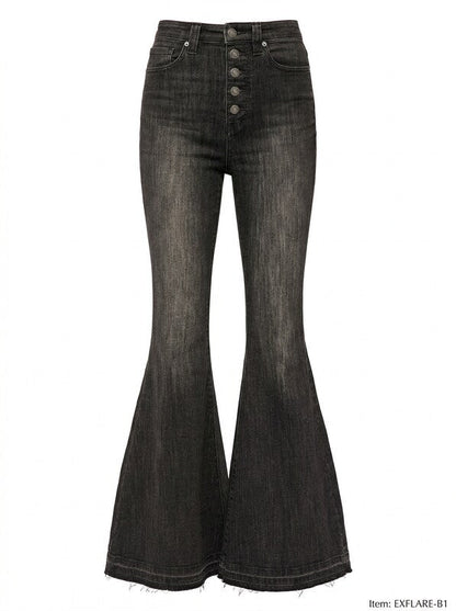 Free People Womens Irreplaceable High Waist Flare Jeans